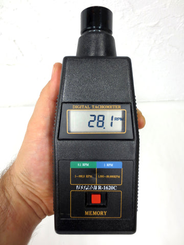 Handheld Digital Tachometer by Tenma SSPRO model R-16205, 5-999,9 RPM, 1.000-99,999 RPM
