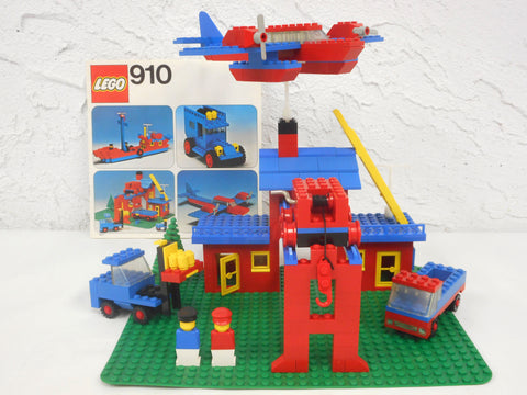 Vintage 1976 Lego Delivery Station Truck Forklift and Seaplane from Playset #910, Complete Build, Manual, 2 Figurines