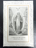 Lot of 2 Antique 1900's Religious Laced Prayer Cards Lithographs from Italy and Paris, Signed January 1st 1900, Mary Conceived without Sin