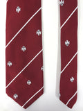 Vintage Mensa International IQ Society Neck Tie 55" Long, Burgundy with Mesa Emblem, Sharps Freeman England