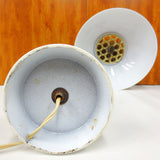 Vintage Mid Century Table Desk Lamp 16" Tall with Metal Earth Globe and Base, White Plastic Dome, Futuristic Design