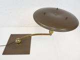 Vintage Mid Century Modern Lamp Signed Wheeler Sight Light, Architect Drafting Lamp, Star Trek Flying Saucer UFO Shape, Swivels 360