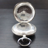 Antique 1902 Omega Pocket Watch Solid Silver .800, 35mm, Swan Hallmark, Dbl Back