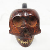 Vintage Skull Head Estate Tobacco Pipe 5", Carved Teeth, Hand Carved Briar Italy