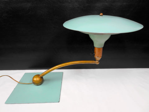 Vintage Art Deco Lamp by Wheeler Sight Light, Flying Saucer UFO, Swivels 360